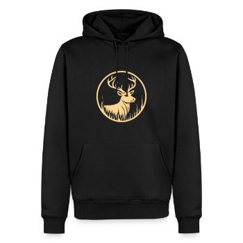 The Proud Forest Deer - Men’s Premium Organic Hoodie - black - Front - Nico (187cm)