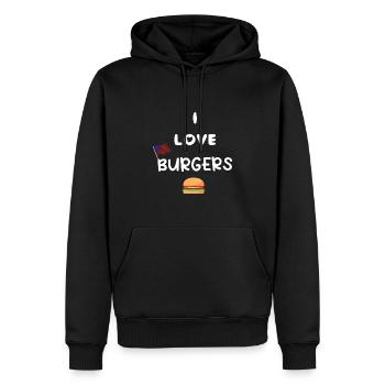 Burger Hamburger T-Shirt - Männer Premium Bio Hoodie - Schwarz - Vorne - Nico (187cm)