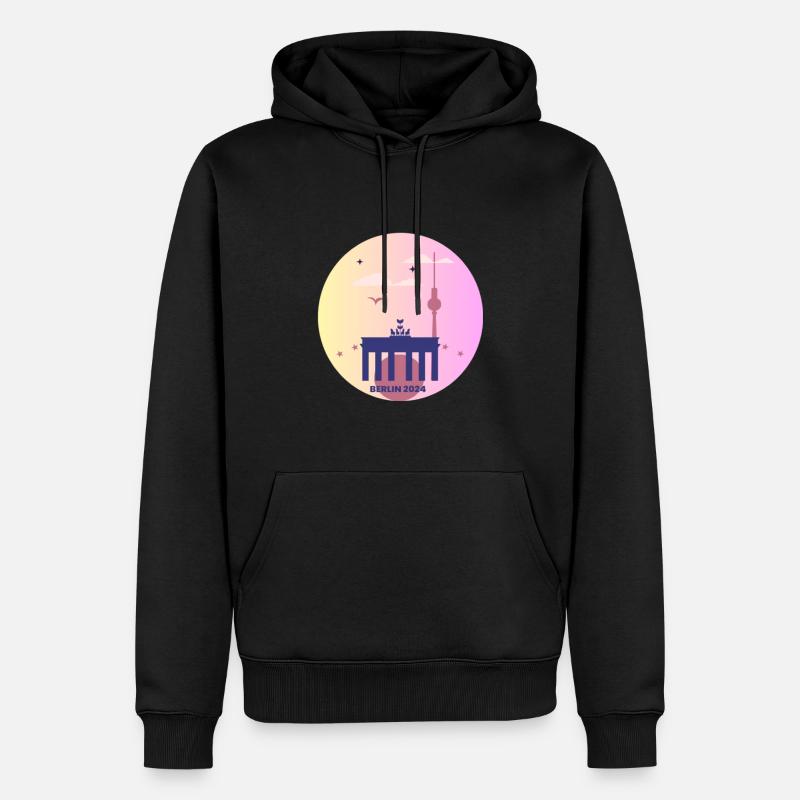 Berlin Chic - Männer Premium Bio Hoodie - Schwarz