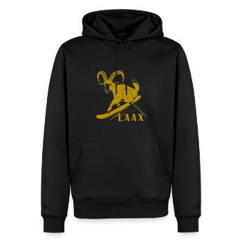 Laax Graubünden Steinbock Snowboard Schweiz - Männer Premium Bio Hoodie - Schwarz - Vorne - Nico (187cm)