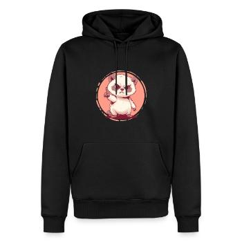 Grumpy Sweet : l’adorable rebelle - Sweat à capuche Premium bio Homme - noir - Devant - Nico (187cm)