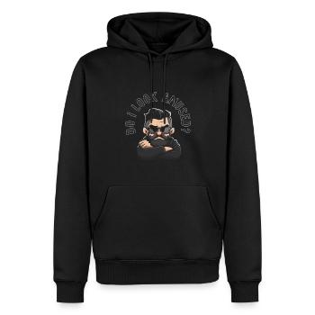 Do I look amused? - Männer Premium Bio Hoodie - Schwarz - Vorne - Nico (187cm)