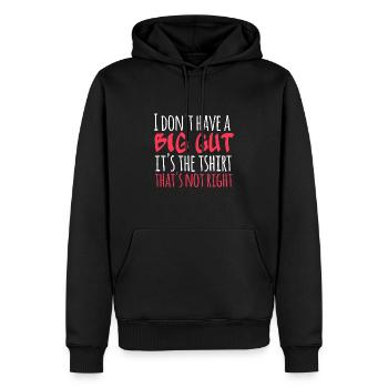 I don't have a big gut, it's the tshirt... - Men’s Premium Organic Hoodie - black - Front - Nico (187cm)