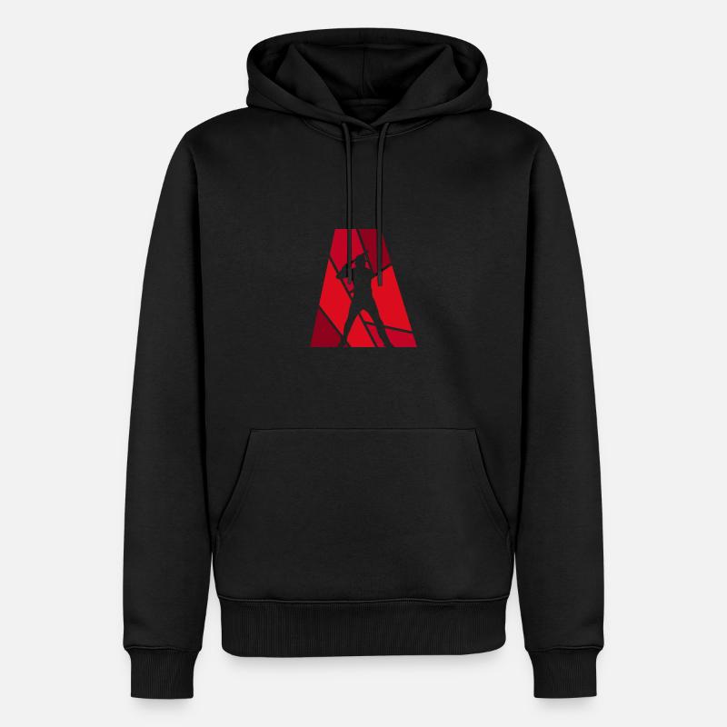 Batting Pitcher - Männer Premium Bio Hoodie - Schwarz