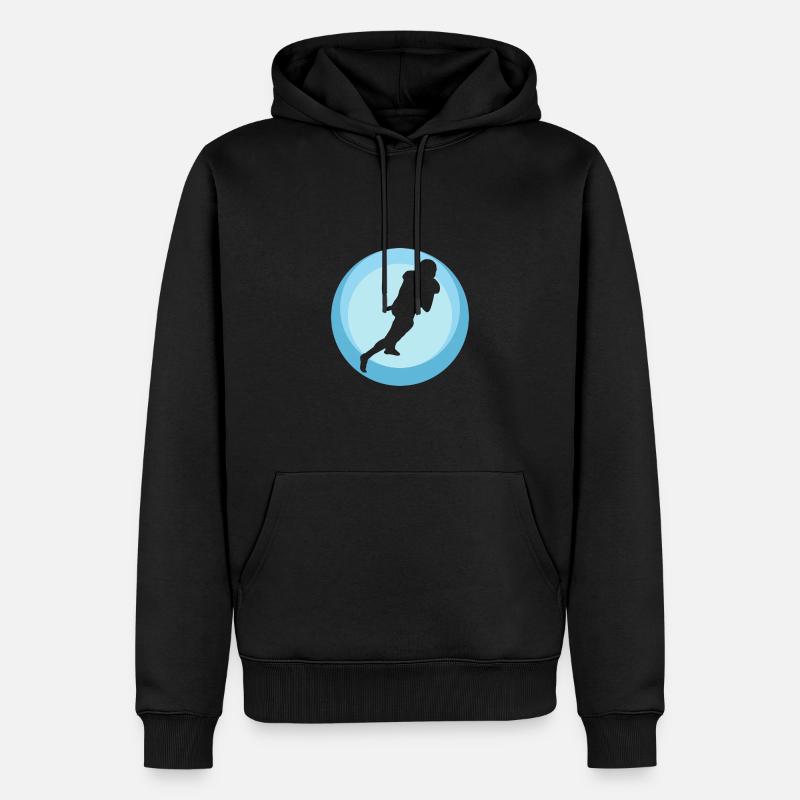 Quarterback Gridiron - Männer Premium Bio Hoodie - Schwarz
