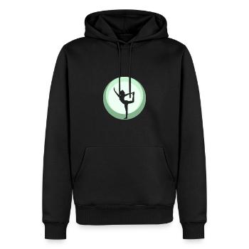 Power Meditation Yoga - Men’s Premium Organic Hoodie - black - Front - Nico (187cm)