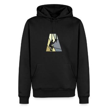 field Lacrosse box - Men’s Premium Organic Hoodie - black - Front - Nico (187cm)