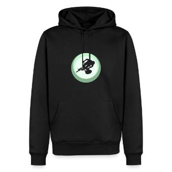 Mountain biking Mountain biking Downhill - Men’s Premium Organic Hoodie - black - Front - Nico (187cm)