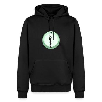 Volley-ball Volleyball Plage - Sweat à capuche Premium bio Homme - noir - Devant - Nico (187cm)