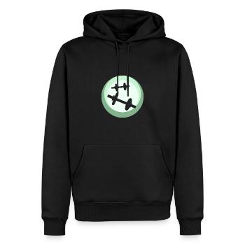 Weightlifting Bodybuilding - Männer Premium Bio Hoodie - Schwarz - Vorne - Nico (187cm)
