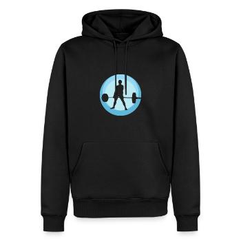 Bodybuilding Deadlift - Männer Premium Bio Hoodie - Schwarz - Vorne - Nico (187cm)