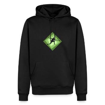 Drop Single - Männer Premium Bio Hoodie - Schwarz - Vorne - Nico (187cm)