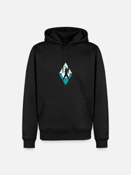 Baseball Baseball Player Fielding - Men’s Premium Organic Hoodie - black
