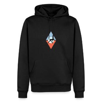Mantra Yin - Männer Premium Bio Hoodie - Schwarz - Vorne - Nico (187cm)