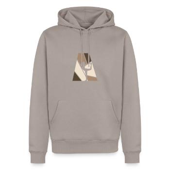 Vinyasa Barre Mantra - Männer Premium Bio Hoodie - Taupe - Vorne - Nico (187cm)