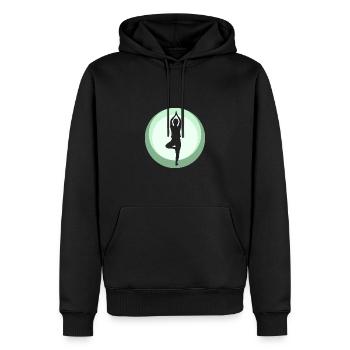 Mantra Vinyasa Yoga - Sweat à capuche Premium bio Homme - noir - Devant - Nico (187cm)