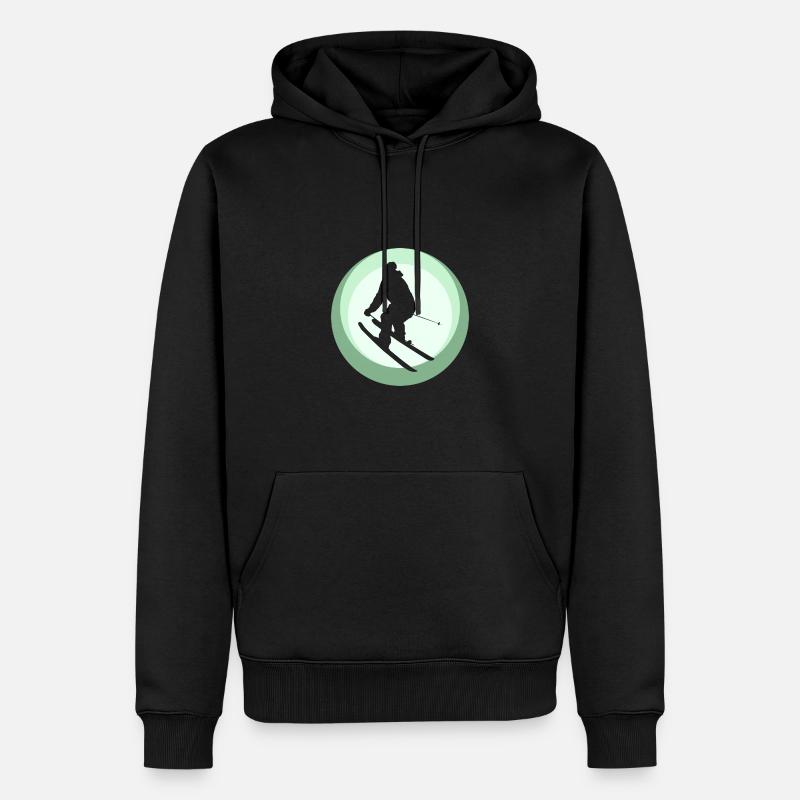 Ski Freeride - Männer Premium Bio Hoodie - Schwarz