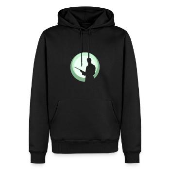 Joueur de billard Boule de billard Joueur de billard - Sweat à capuche Premium bio Homme - noir - Devant - Nico (187cm)