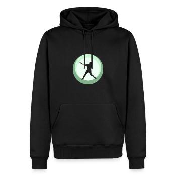 Joueur de softball Joueur de softball de baseball - Sweat à capuche Premium bio Homme - noir - Devant - Nico (187cm)