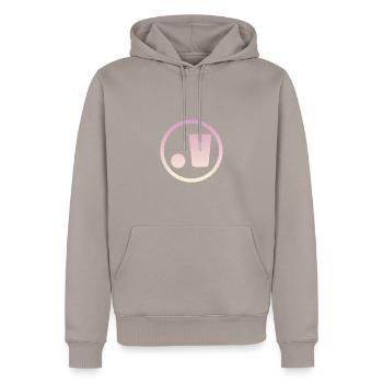 Party Partymonster Bierpong - Männer Premium Bio Hoodie - Taupe - Vorne - Nico (187cm)