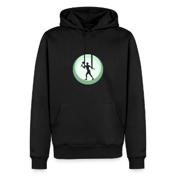 Tennis de plage Joueurs de beach tennis - Sweat à capuche Premium bio Homme - noir - Devant - Nico (187cm)