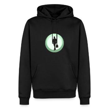 Banque Banquier Wall Street - Sweat à capuche Premium bio Homme - noir - Devant - Nico (187cm)