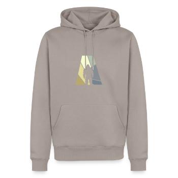 Bigfoot Yeti Big foot - Männer Premium Bio Hoodie - Taupe - Vorne - Nico (187cm)