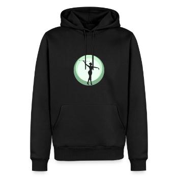 Pole turning, gymnastique, danse - Sweat à capuche Premium bio Homme - noir - Devant - Nico (187cm)