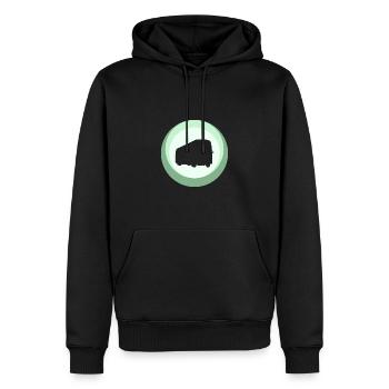 Bus Bus Busfahren - Männer Premium Bio Hoodie - Schwarz - Vorne - Nico (187cm)