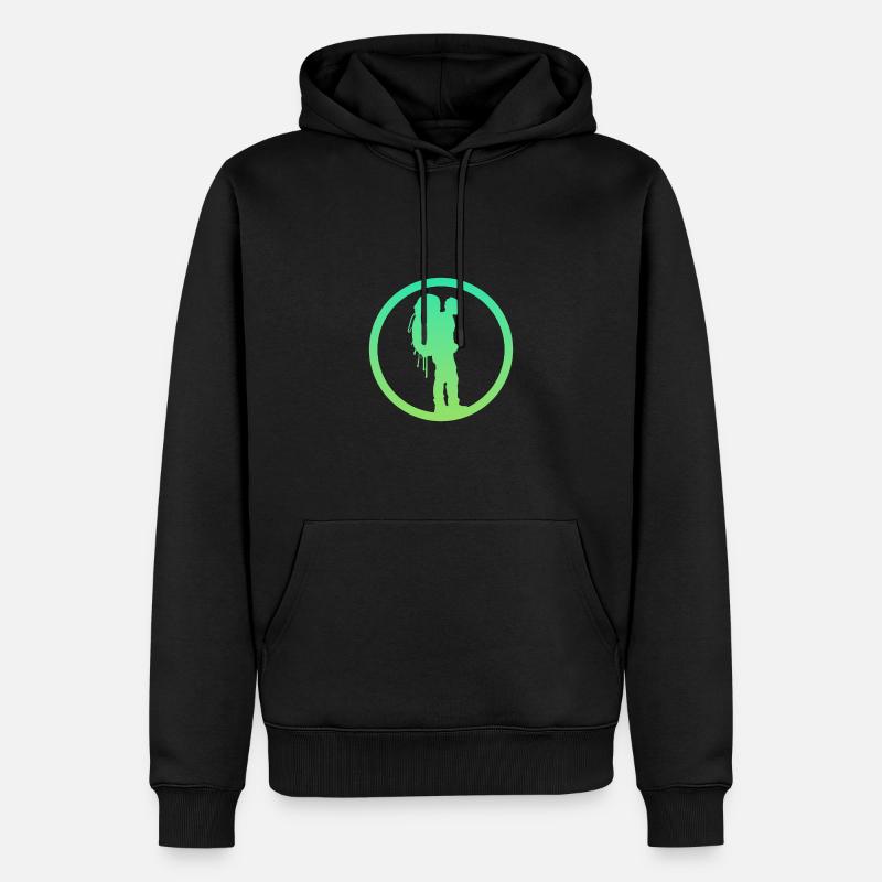 Backpacking Wanderer Wandern - Männer Premium Bio Hoodie - Schwarz