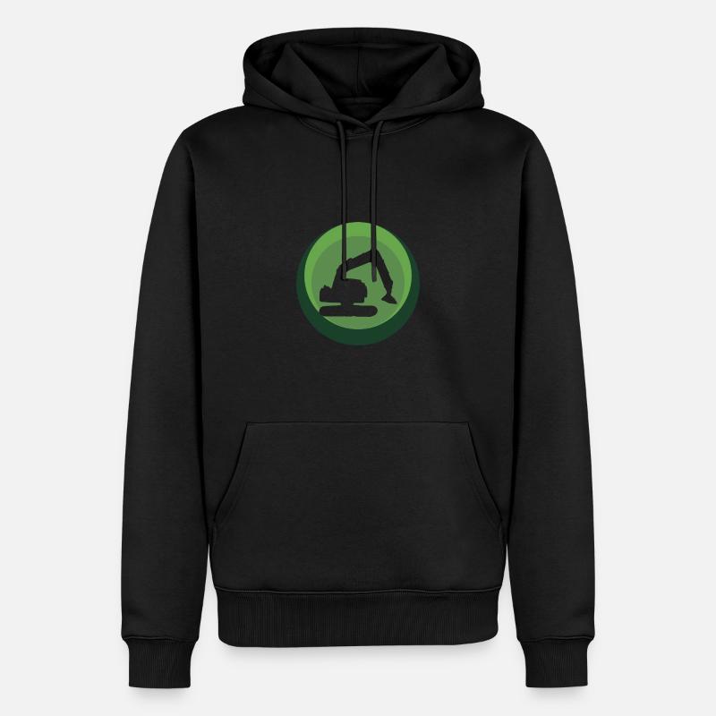 Baustelle Baggerfahrerin Baggerfahrer - Männer Premium Bio Hoodie - Schwarz