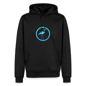 Flamants roses exotiques - Sweat à capuche Premium bio Homme - noir - Devant - Nico (187cm)
