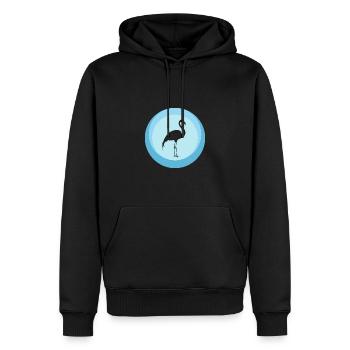 Flamenco Flamant rose flamenco - Sweat à capuche Premium bio Homme - noir - Devant - Nico (187cm)