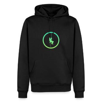 Climbing, rock climbing, rope climbing - Men’s Premium Organic Hoodie - black - Front - Nico (187cm)