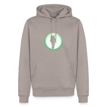 Backpacking Backpacker Wanderer - Männer Premium Bio Hoodie - Taupe - Vorne - Nico (187cm)