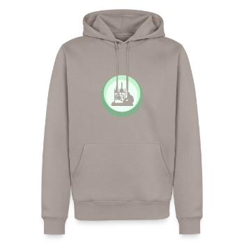 Biochemistry Chemical Chemical - Men’s Premium Organic Hoodie - taupe - Front - Nico (187cm)