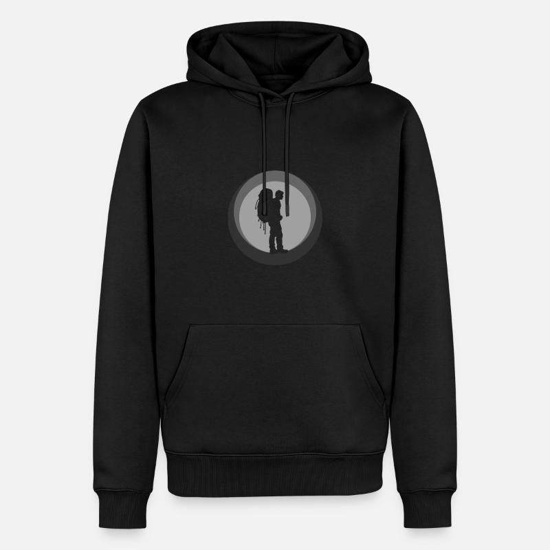 Backpacker Pilger Wanderung - Männer Premium Bio Hoodie - Schwarz