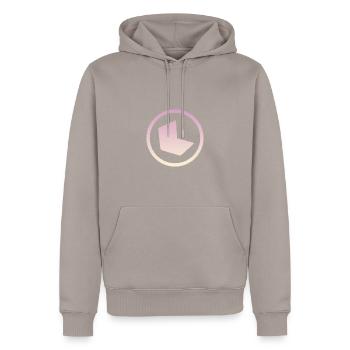 Blogging Blogger Blog - Männer Premium Bio Hoodie - Taupe - Vorne - Nico (187cm)