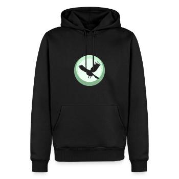 Animal, Flying, Bird - Men’s Premium Organic Hoodie - black - Front - Nico (187cm)