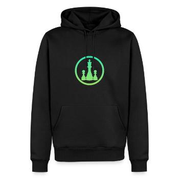 Checkmate Chess Chess Pieces - Men’s Premium Organic Hoodie - black - Front - Nico (187cm)