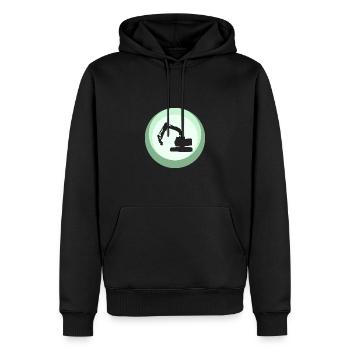 Pelle de chantier de construction Conducteur d’excavatrice - Sweat à capuche Premium bio Homme - noir - Devant - Nico (187cm)