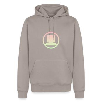 Travail à l’ordinateur Travail à l’ordinateur - Sweat à capuche Premium bio Homme - taupe - Devant - Nico (187cm)