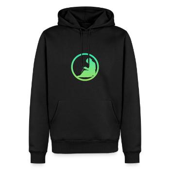 Crochet Wool Wool - Men’s Premium Organic Hoodie - black - Front - Nico (187cm)