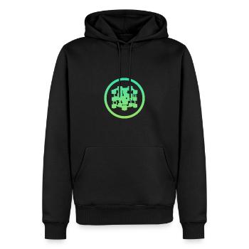 Kryptowährung Blockchain Coin - Männer Premium Bio Hoodie - Schwarz - Vorne - Nico (187cm)