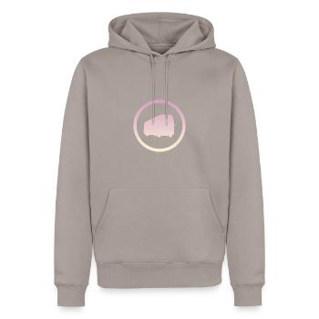 Bus Transport Bus Driving - Men’s Premium Organic Hoodie - taupe - Front - Nico (187cm)