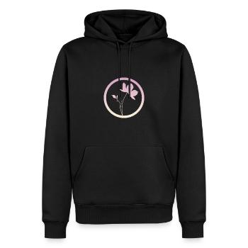 Botanical Flora Plants - Men’s Premium Organic Hoodie - black - Front - Nico (187cm)