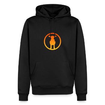 Taureau de cornes de vache - Sweat à capuche Premium bio Homme - noir - Devant - Nico (187cm)