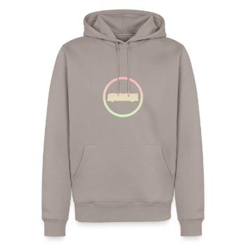 Bus Public transport Transport - Men’s Premium Organic Hoodie - taupe - Front - Nico (187cm)