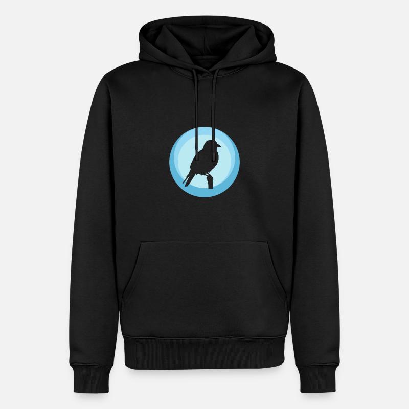 Sittich Vogel Abbildung Vogel Abbildung - Männer Premium Bio Hoodie - Schwarz