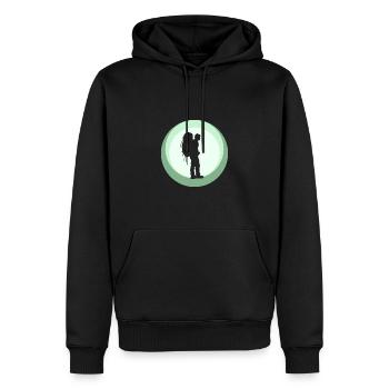 Backpacker Pilger Pilger - Männer Premium Bio Hoodie - Schwarz - Vorne - Nico (187cm)